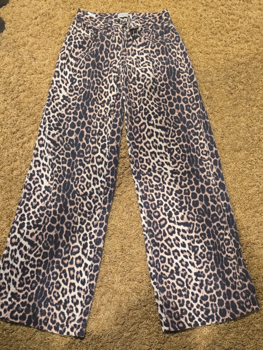 PacSun Leopard Print Wide-Leg Pants - Brown & Black